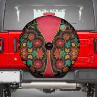Azerbaijan Folk Floral Spare Tire Cover with Traditional Carpet-Inspired Pattern