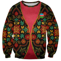 Azerbaijan Folk Floral Sweatshirt with Traditional Carpet-Inspired Pattern