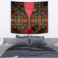 Azerbaijan Folk Floral Tapestry with Traditional Carpet-Inspired Pattern