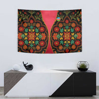 Azerbaijan Folk Floral Tapestry with Traditional Carpet-Inspired Pattern