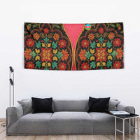 Azerbaijan Folk Floral Tapestry with Traditional Carpet-Inspired Pattern