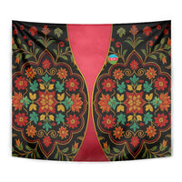 Azerbaijan Folk Floral Tapestry with Traditional Carpet-Inspired Pattern