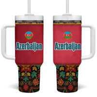 Azerbaijan Folk Floral Tumbler With Handle with Traditional Carpet-Inspired Pattern