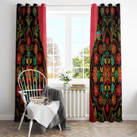 Azerbaijan Folk Floral Window Curtain with Traditional Carpet-Inspired Pattern