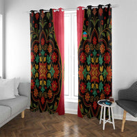 Azerbaijan Folk Floral Window Curtain with Traditional Carpet-Inspired Pattern