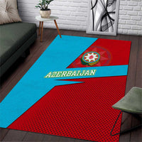 Azerbaijan National Emblem Area Rug with Modern Flag Color Block Design - Wonder Print Shop
