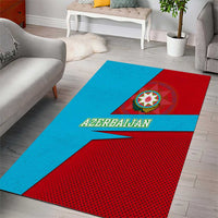 Azerbaijan National Emblem Area Rug with Modern Flag Color Block Design - Wonder Print Shop