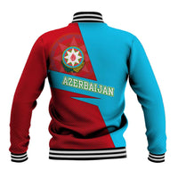 Azerbaijan National Emblem Baseball Jacket with Modern Flag Color Block Design - Wonder Print Shop