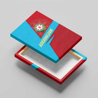 Azerbaijan National Emblem Canvas Wall Art with Modern Flag Color Block Design - Wonder Print Shop