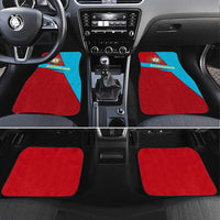 Azerbaijan National Emblem Car Mats with Modern Flag Color Block Design - Wonder Print Shop