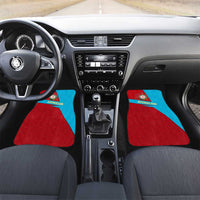 Azerbaijan National Emblem Car Mats with Modern Flag Color Block Design - Wonder Print Shop