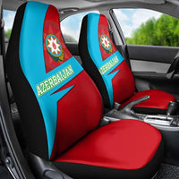 Azerbaijan National Emblem Car Seat Cover with Modern Flag Color Block Design - Wonder Print Shop