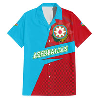 Azerbaijan National Emblem Family Matching Mermaid Dress and Hawaiian Shirt with Modern Flag Color Block Design - Wonder Print Shop