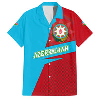 Azerbaijan National Emblem Family Matching Tank Maxi Dress and Hawaiian Shirt with Modern Flag Color Block Design - Wonder Print Shop