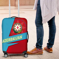 Azerbaijan National Emblem Luggage Cover with Modern Flag Color Block Design - Wonder Print Shop
