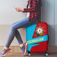 Azerbaijan National Emblem Luggage Cover with Modern Flag Color Block Design - Wonder Print Shop