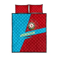 Azerbaijan National Emblem Quilt Bed Set with Modern Flag Color Block Design - Wonder Print Shop