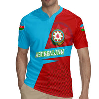 Azerbaijan National Emblem Rugby Jersey with Modern Flag Color Block Design - Wonder Print Shop