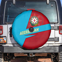 Azerbaijan National Emblem Spare Tire Cover with Modern Flag Color Block Design - Wonder Print Shop