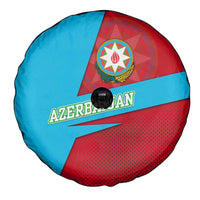 Azerbaijan National Emblem Spare Tire Cover with Modern Flag Color Block Design - Wonder Print Shop