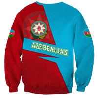 Azerbaijan National Emblem Sweatshirt with Modern Flag Color Block Design - Wonder Print Shop