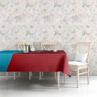 Azerbaijan National Emblem Tablecloth with Modern Flag Color Block Design - Wonder Print Shop