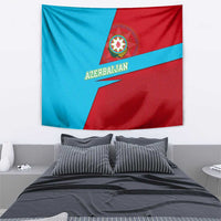 Azerbaijan National Emblem Tapestry with Modern Flag Color Block Design - Wonder Print Shop