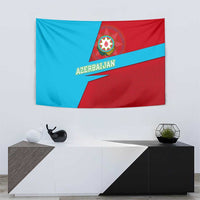 Azerbaijan National Emblem Tapestry with Modern Flag Color Block Design - Wonder Print Shop