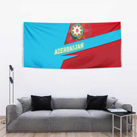 Azerbaijan National Emblem Tapestry with Modern Flag Color Block Design - Wonder Print Shop