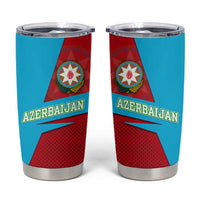 Azerbaijan National Emblem Tumbler Cup with Modern Flag Color Block Design - Wonder Print Shop
