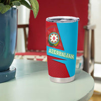 Azerbaijan National Emblem Tumbler Cup with Modern Flag Color Block Design - Wonder Print Shop