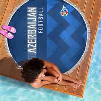 Azerbaijan Football Beach Blanket with AFFA Emblem in Blue Geometric Design