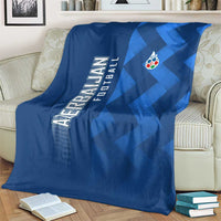 Azerbaijan Football Blanket with AFFA Emblem in Blue Geometric Design