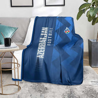 Azerbaijan Football Blanket with AFFA Emblem in Blue Geometric Design