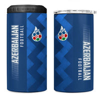 Azerbaijan Football 4 in 1 Can Cooler Tumbler with AFFA Emblem in Blue Geometric Design