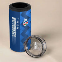 Azerbaijan Football 4 in 1 Can Cooler Tumbler with AFFA Emblem in Blue Geometric Design