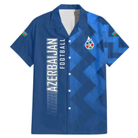 Azerbaijan Football Family Matching Mermaid Dress and Hawaiian Shirt with AFFA Emblem in Blue Geometric Design