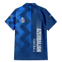Azerbaijan Football Family Matching Mermaid Dress and Hawaiian Shirt with AFFA Emblem in Blue Geometric Design
