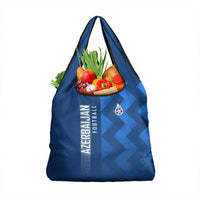 Azerbaijan Football Grocery Bag with AFFA Emblem in Blue Geometric Design