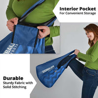 Azerbaijan Football Grocery Bag with AFFA Emblem in Blue Geometric Design