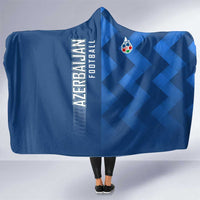 Azerbaijan Football Hooded Blanket with AFFA Emblem in Blue Geometric Design