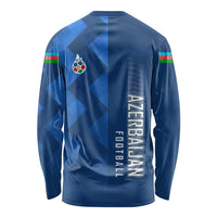 Azerbaijan Football Long Sleeve Shirt with AFFA Emblem in Blue Geometric Design