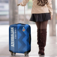 Azerbaijan Football Luggage Cover with AFFA Emblem in Blue Geometric Design