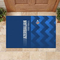 Azerbaijan Football Rubber Doormat with AFFA Emblem in Blue Geometric Design
