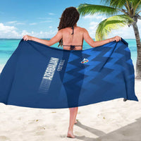 Azerbaijan Football Sarong with AFFA Emblem in Blue Geometric Design