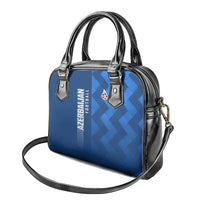 Azerbaijan Football Shoulder Handbag with AFFA Emblem in Blue Geometric Design