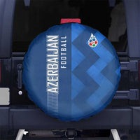Azerbaijan Football Spare Tire Cover with AFFA Emblem in Blue Geometric Design