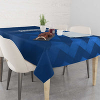 Azerbaijan Football Tablecloth with AFFA Emblem in Blue Geometric Design