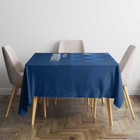 Azerbaijan Football Tablecloth with AFFA Emblem in Blue Geometric Design