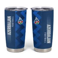 Azerbaijan Football Tumbler Cup with AFFA Emblem in Blue Geometric Design